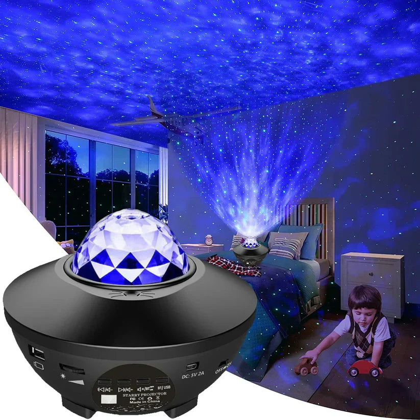 π Remote Control Galaxy Star Projector Lamp with Bluetooth Speaker