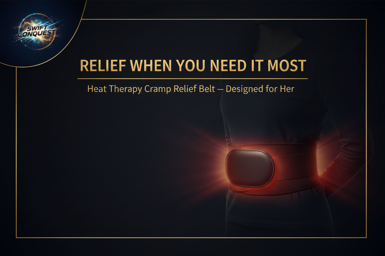 Period Pain Cramp Relief Belt - Dark Black