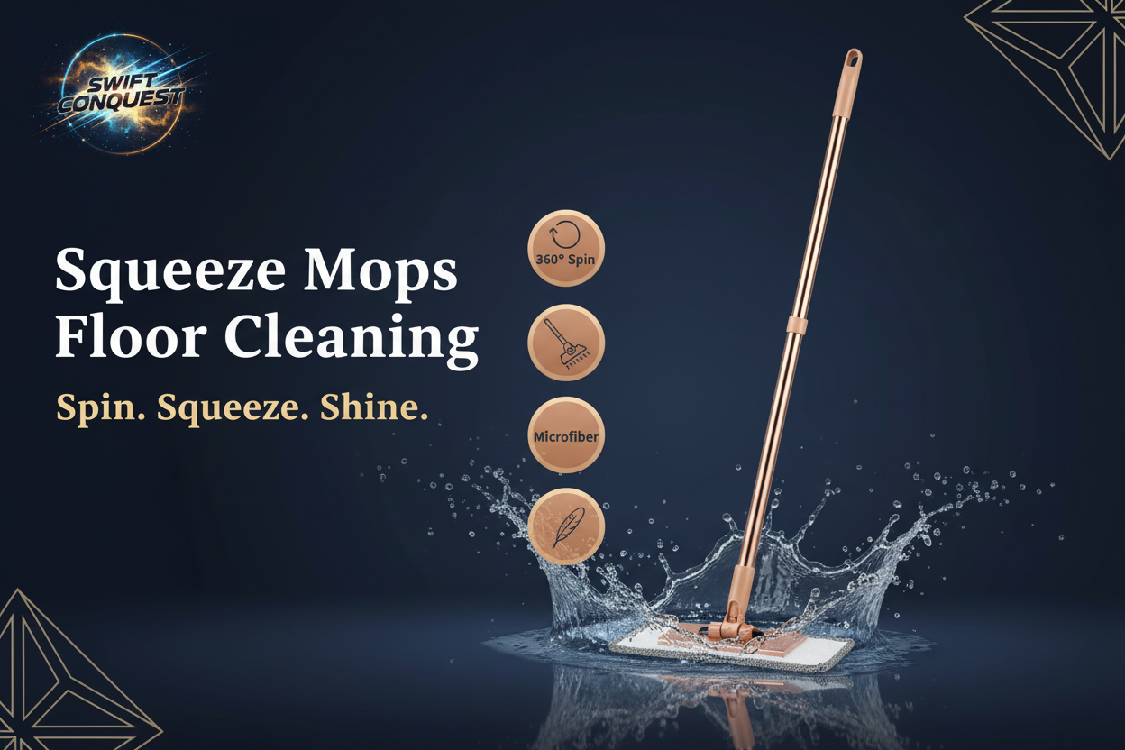 Squeeze Mops Floor Cleaning Banner