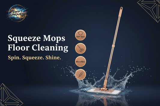 Squeeze Mops Floor Cleaning Banner